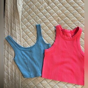 Aerie Vibrant Pink Ribbed Top
